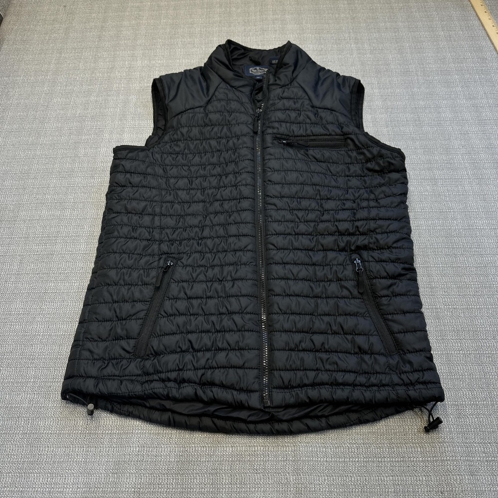 Nat Nast Vest Mens Medium Black Quilted Full Zip Puffer Sleeveless Jacket